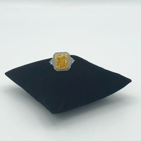 8ct Fancy Canary Ring - Picture 8 of 12